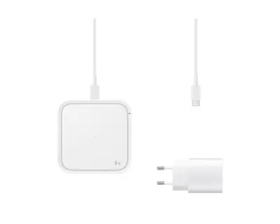 Odprta emb - SAMSUNG 15W BREZŽIČNA POLNILNA POS.+ ADAPTER+KABEL BELA