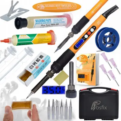 ROSFIX SET 10V1 SPAJKALNIK ORANŽNI ROTVAJLER+KASETA 253X213X72MM+TOPILEC RMA-223 Z BATOM IN IGLO+TOPILEC NC-559-ASM+PASTA 60ML ZJ-18