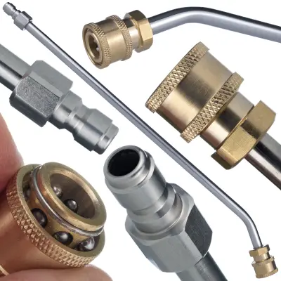 Rosfix Lanca za Visokotlačni Čistilnik 1/4'''' 70 cm – Zavihek 30°, 250 bar, 60°C, Hitro Spojka | Za Lavor, Parkside