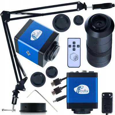 DRACO BLUE PRO KMDBP-HDMI-VGA DIGITALNI MIKROSKOP S KAMERO Z NASTAVLJIVIM NOSILCEM IN OBJEKTIVOM ODM-100X