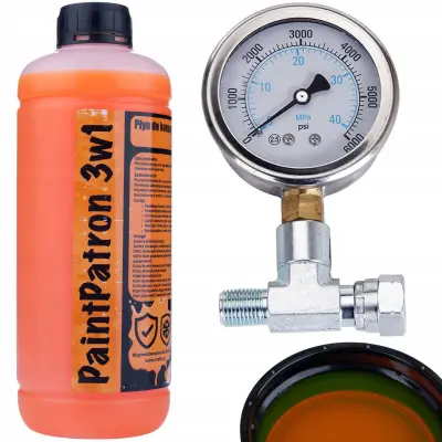 ROSFIX LINEARNI MANOMETER ZA LAKIRNO ENOTO S T-DELOM 1/4" + ROSFIX PAINTPATRON 3V1 TEKOČINA ZA VZDRŽEVANJE IN ČIŠČENJE LAKIRNE ENOTE 1L