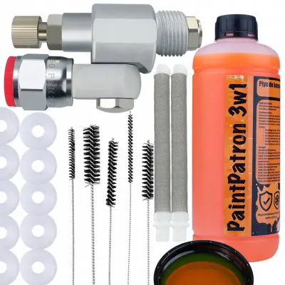 ROSFIX CLEANSHOT VENTIL ZA LAKIRNO ENOTO+10X TESNILO+FLUSHERS+2X PRSTNI FILTER BELA 60+CLEANING FLUID ZA LAKIRNO ENOTO