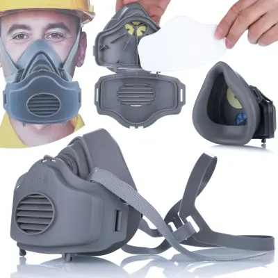 Rosfix Maska KN95 za Barvanje – Silikonski Ovratnik, Nastavljivi Trakovi, Protiprašni Filtri | Večkratna Uporaba