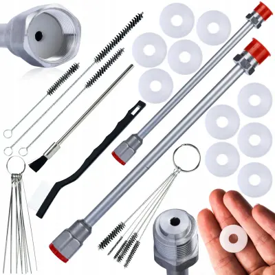 ROSFIX 2X KOPJE ZA BRIZGALNO PIŠTOLO ZA BARVE 30, 50CM + KOMPLET ZA ČIŠČENJE + 10X TESNILO