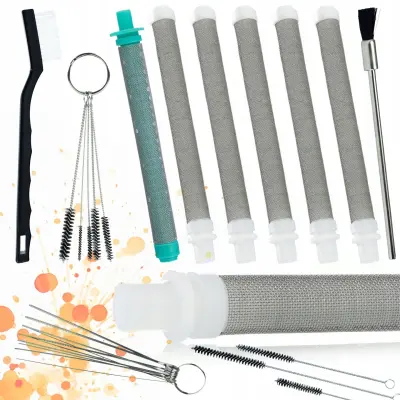 KOMPLET 5X BELI FILTER ZA PRSTE S 60 OČESI + FILTER ZA PRSTE S 30 OČESI + KOMPLET ZA ČIŠČENJE ZA BRIZGALNO ENOTO ZA BARVO 17IN1