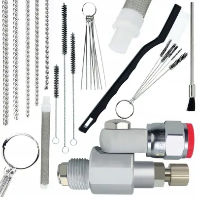 ROSFIX CLEANSHOT VENTIL ZA LAKIRNO ENOTO + ČISTILCI 5 KOSOV + KOMPLET ZA ČIŠČENJE ZA LAKIRNO ENOTO 17V1 + PRSTNI FILTER BELE BARVE 60 MREŽNIH OČES