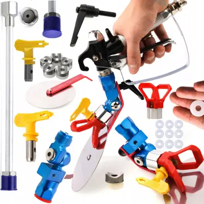 STROJ ZA REZANJE BARV ZA BRIZGALNO PIŠTOLO + 2X ŠOBA, POKROV, 30 CM KOPJE, REZALNI KOLUT, 18X TESNILNI OBROČ