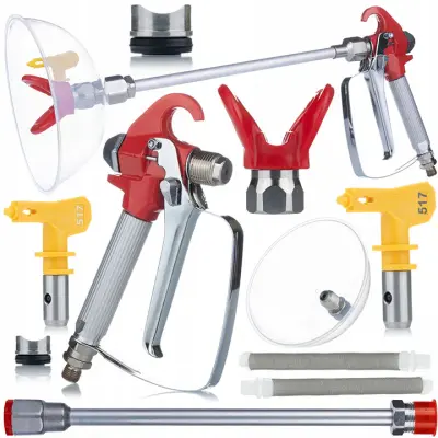 ROSFIX KOMPLET ENOTE ZA BARVANJE Z ZAŠČITO PRED BRIZGANJEM (PIŠTOLA, ZAŠČITA, KOPJE 30 CM, ŠČITNIK, ŠOBA)+DOZIRNA ŠOBA 517+2X FILTER ZA PRSTE 60 OČES