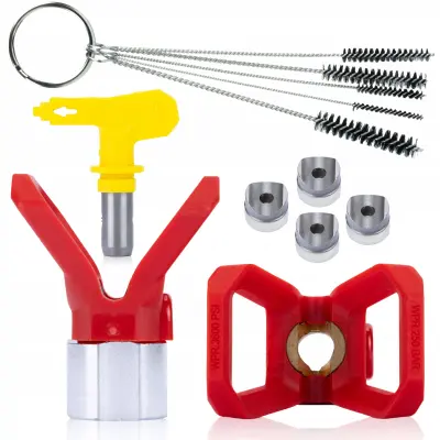 ROSFIX SET ŠOB ZA BRIZGANJE BARVE MODEL 517 + 3 X VTIČNICA/TESNILO ZA POKROVČEK ŠOBE + 1 X POKROVČEK ŠOBE ZA ENOTO ZA BARVANJE + ČOPIČ ZA ČIŠČENJE PIŠ