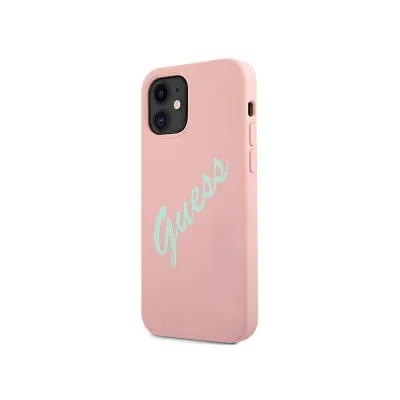 Guess, Ohišje za Apple iPhone 12 Mini Collection Silicone Vintage iz TPU, Roza