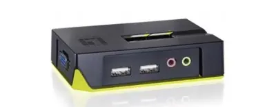 KVM LEVEL ONE Stikalo VGA USB+Audio 2 PC s kabli - KVM-0221