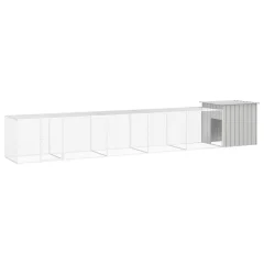 The Living Store Kokošnjak siv 600x91x100 cm pocinkano jeklo - Kletka Za Kokoši