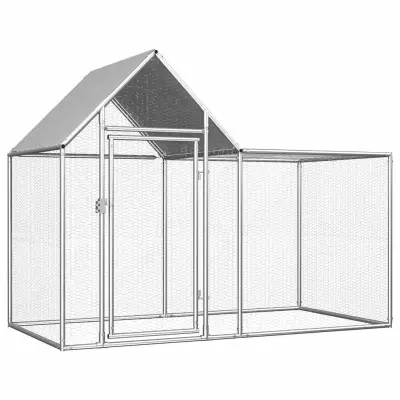 The Living Store Kokošnjak 2x1x1,5 m pocinkano jeklo - Kokošnjak