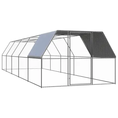 The Living Store Zunanji kokošnjak 3x10x2 m pocinkano jeklo - Kokošnjak