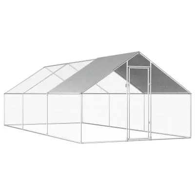The Living Store Zunanji kokošnjak 2,75x6x1,92 m pocinkano jeklo - Kokošnjak