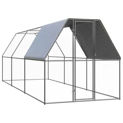 The Living Store Zunanji kokošnjak 2x6x2 m pocinkano jeklo - Kokošnjak