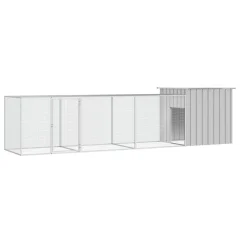 The Living Store Kokošnjak siv 400x91x100 cm pocinkano jeklo - Kletka Za Kokoši