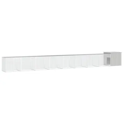 The Living Store Kokošnjak siv 900x91x100 cm pocinkano jeklo - Kletka Za Kokoši