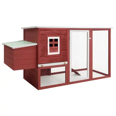 The Living Store Zunanji kokošnjak s kletko za jajca rde? les - Kokošnjak