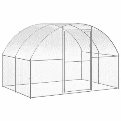 The Living Store Zunanji kokošnjak 3x2x2 m pocinkano jeklo - Kokošnjak