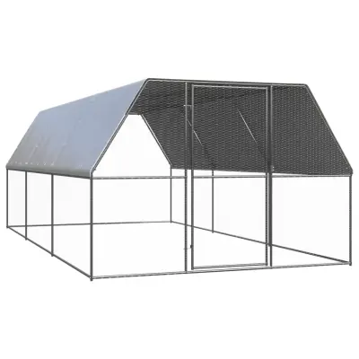 The Living Store Zunanji kokošnjak 3x6x2 m pocinkano jeklo - Kokošnjaki