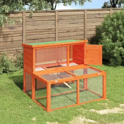 The Living Store Zaj?nik rjav 102x90x84,5 cm trdna borovina - Zaj?nik