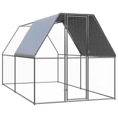 The Living Store Zunanji kokošnjak 2x4x2 m pocinkano jeklo - Kokošnjak