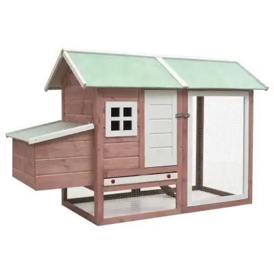 The Living Store Kokošnjak mocha 170x81x110 cm iz trdne borovine in lesa jelke - Zaj?nik