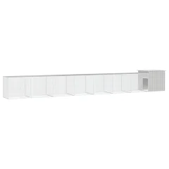 The Living Store Kokošnjak siv 800x91x100 cm pocinkano jeklo - Kletka Za Kokoši