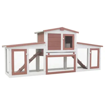 The Living Store Zunanji velik zaj?nik rjav in bel 204x45x85 cm les - Zaj?nik