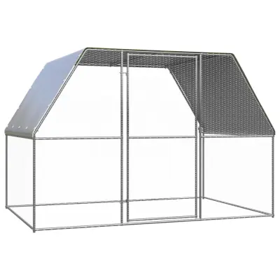 The Living Store Zunanji kokošnjak 3x2x2 m pocinkano jeklo - Kokošnjak