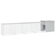 The Living Store Kokošnjak siv 500x91x100 cm pocinkano jeklo - Kletka Za Kokoši
