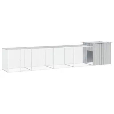 The Living Store Kokošnjak siv 500x91x100 cm pocinkano jeklo - Kletka Za Kokoši