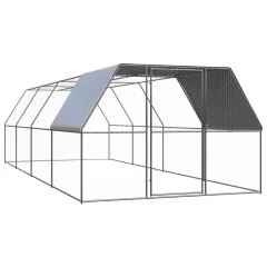The Living Store Zunanji kokošnjak 3x8x2 m pocinkano jeklo - Kokošnjak