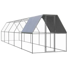 The Living Store Zunanji kokošnjak 2x10x2 m pocinkano jeklo - Kokošnjak