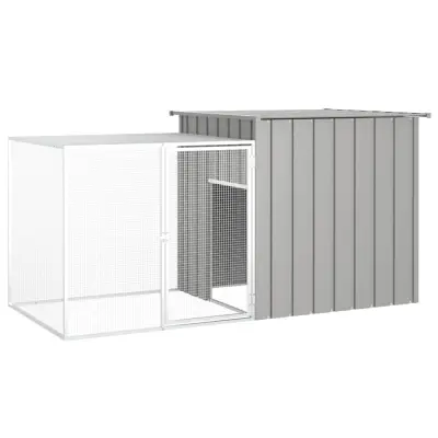 The Living Store Kletka za zajce siva 200x91x100 cm pocinkano jeklo - Kletka Za Zajce