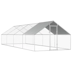 The Living Store Zunanji kokošnjak 2,75x8x1,92 m pocinkano jeklo - Kokošnjak