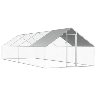 The Living Store Zunanji kokošnjak 2,75x8x1,92 m pocinkano jeklo - Kokošnjak