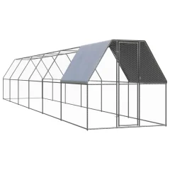 The Living Store Zunanji kokošnjak 2x12x2 m pocinkano jeklo - Kokošnjak