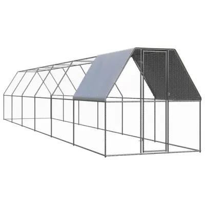 The Living Store Zunanji kokošnjak 2x12x2 m pocinkano jeklo - Kokošnjak