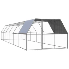 The Living Store Zunanji kokošnjak 3x12x2 m pocinkano jeklo - Kokošnjak