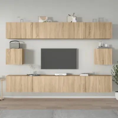 The Living Store Komplet TV omaric 6-delni sonoma hrast inženirski les - Komplet TV Omaric