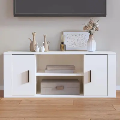 The Living Store TV omarica bela 100x35x40 cm inženirski les - TV Omarica