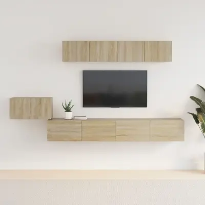 The Living Store Komplet TV omaric 5-delni sonoma hrast inženirski les - Komplet TV Omaric