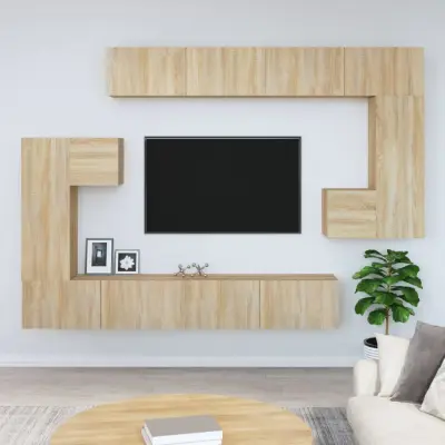 The Living Store Stenska TV omarica sonoma hrast inženirski les - Stenska TV Omarica