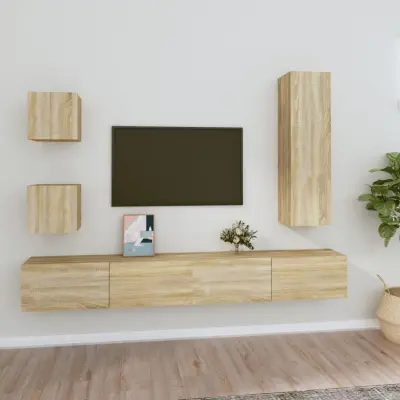 The Living Store Komplet TV omaric 5-delni sonoma hrast inženirski les - Komplet TV Omaric