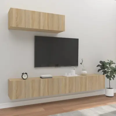 The Living Store Komplet TV omaric 3-delni sonoma hrast inženirski les - Komplet TV Omaric