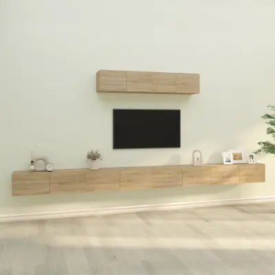 The Living Store Komplet TV omaric 6-delni sonoma hrast inženirski les - Komplet TV Omaric