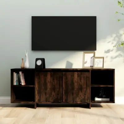 The Living Store TV omarica dimljeni hrast 130x35x50 cm iverna ploš?a - TV Omarica