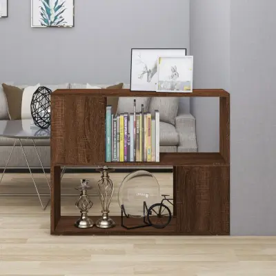 The Living Store Knjižna omara/pregrada rjav hrast 80x24x63 cm - Knjižna Omara
